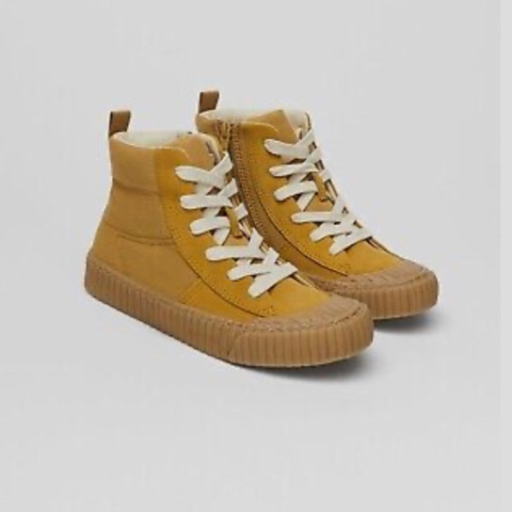 Zara Kids High Too Leather and Canvas Sneakers Size 29/11.5 US.